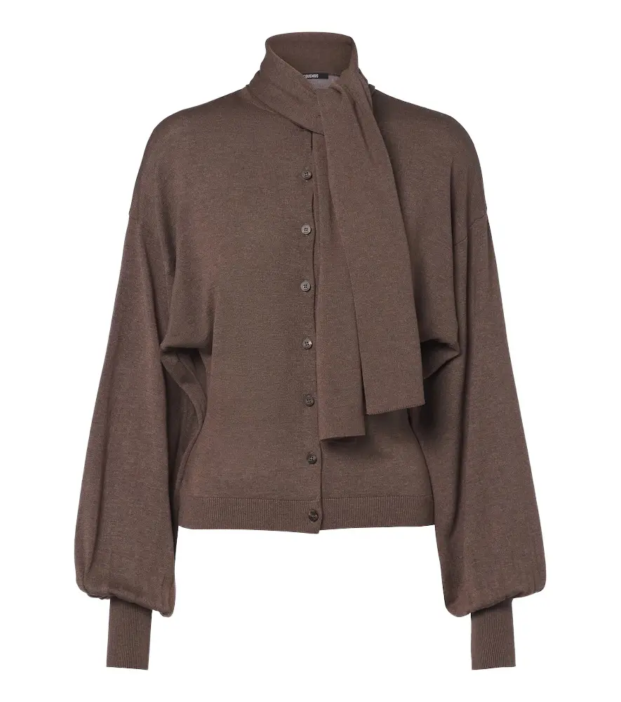 Losange tie-neck silk-blend cardigan Losange tie-neck silk-blend cardigan