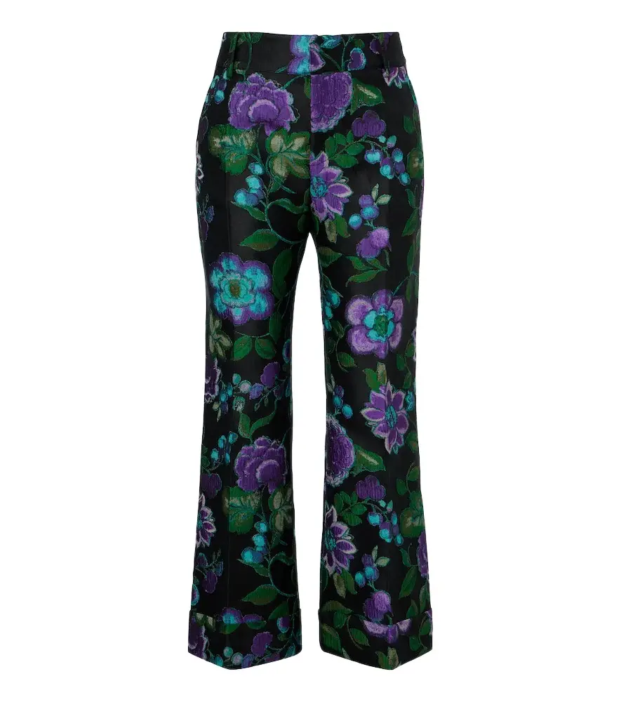 Hendrix floral jacquard straight pants Hendrix floral jacquard straight pants