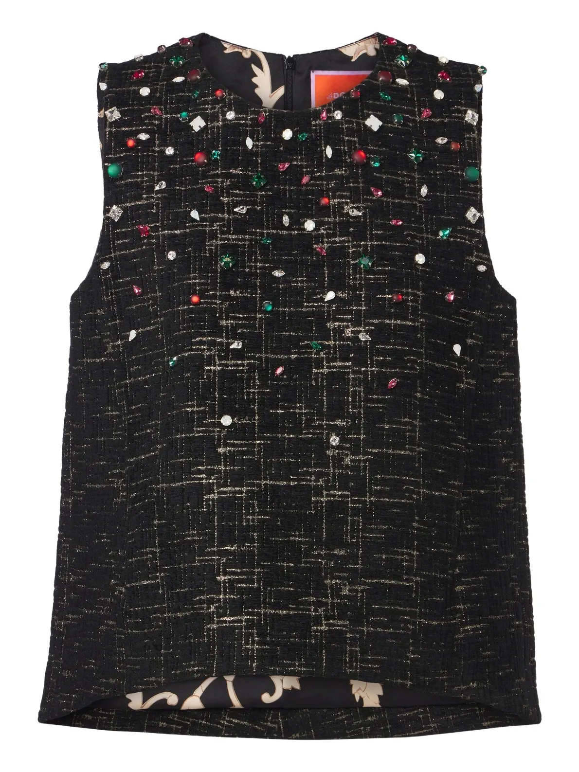 La Scala embellished bouclé Lurex top La Scala embellished bouclé Lurex top