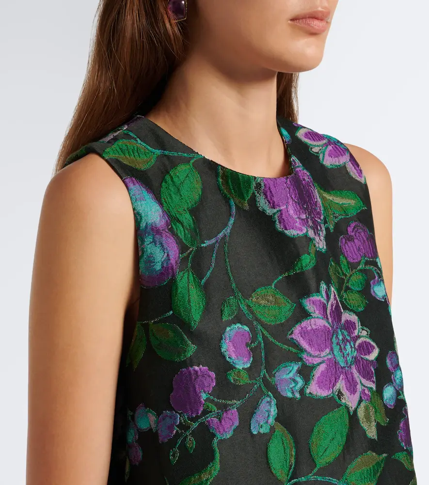 La DoubleJ La Scala feather-trimmed jacquard top | Thumbnail 6