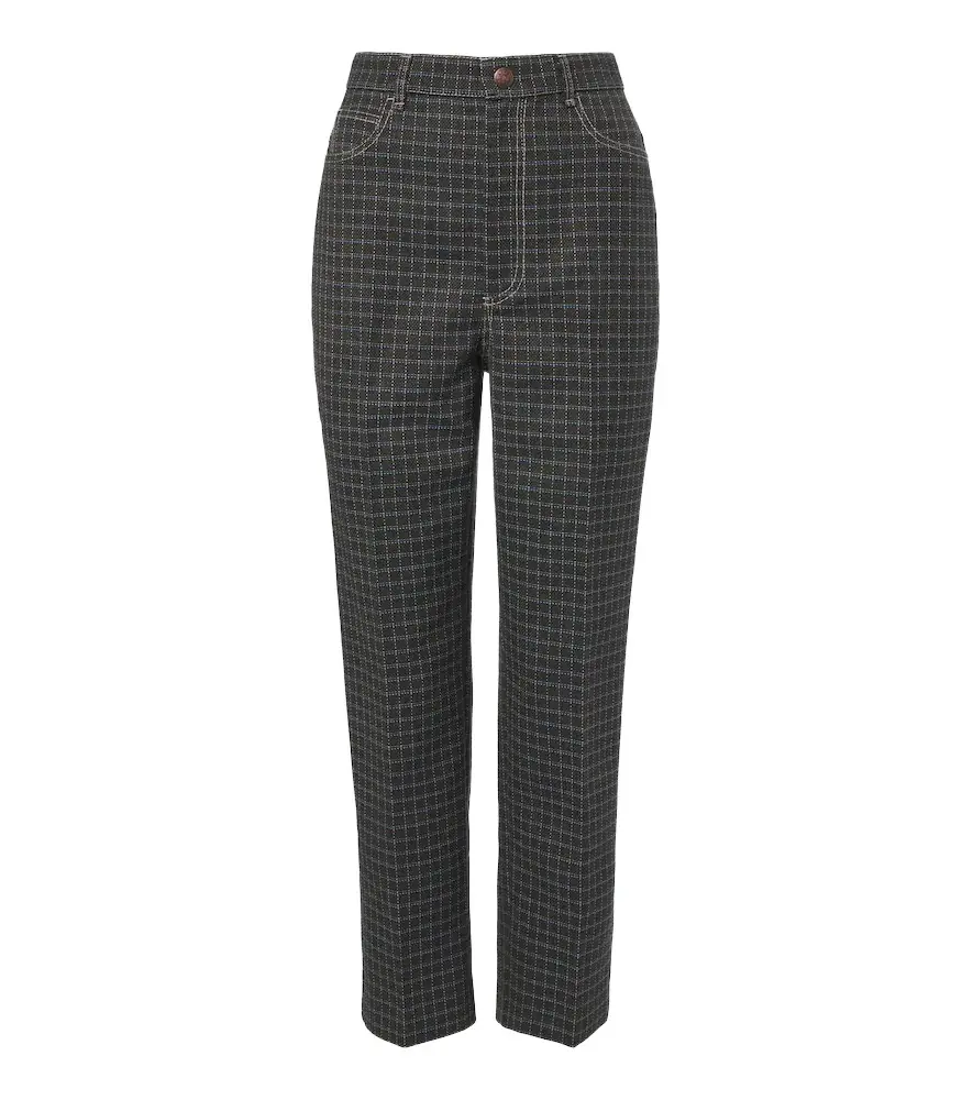 Checked straight pants Checked straight pants