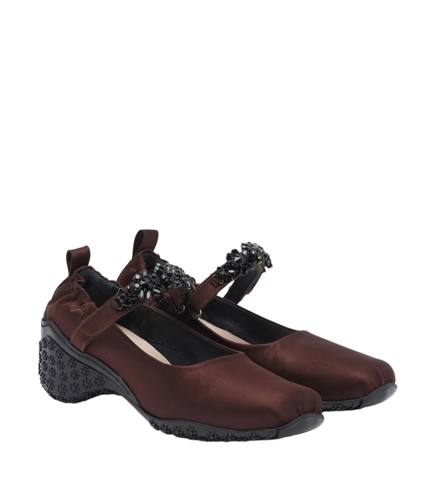 Simone Rocha Turbo embellished satin Mary Jane flats