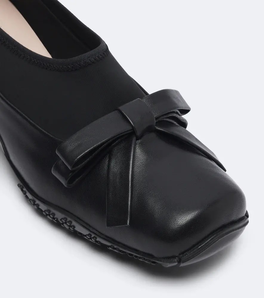 Simone Rocha Bow-detail leather-trimmed slip-on shoes | Thumbnail 2 Simone Rocha Bow-detail leather-trimmed slip-on shoes | Thumbnail 2