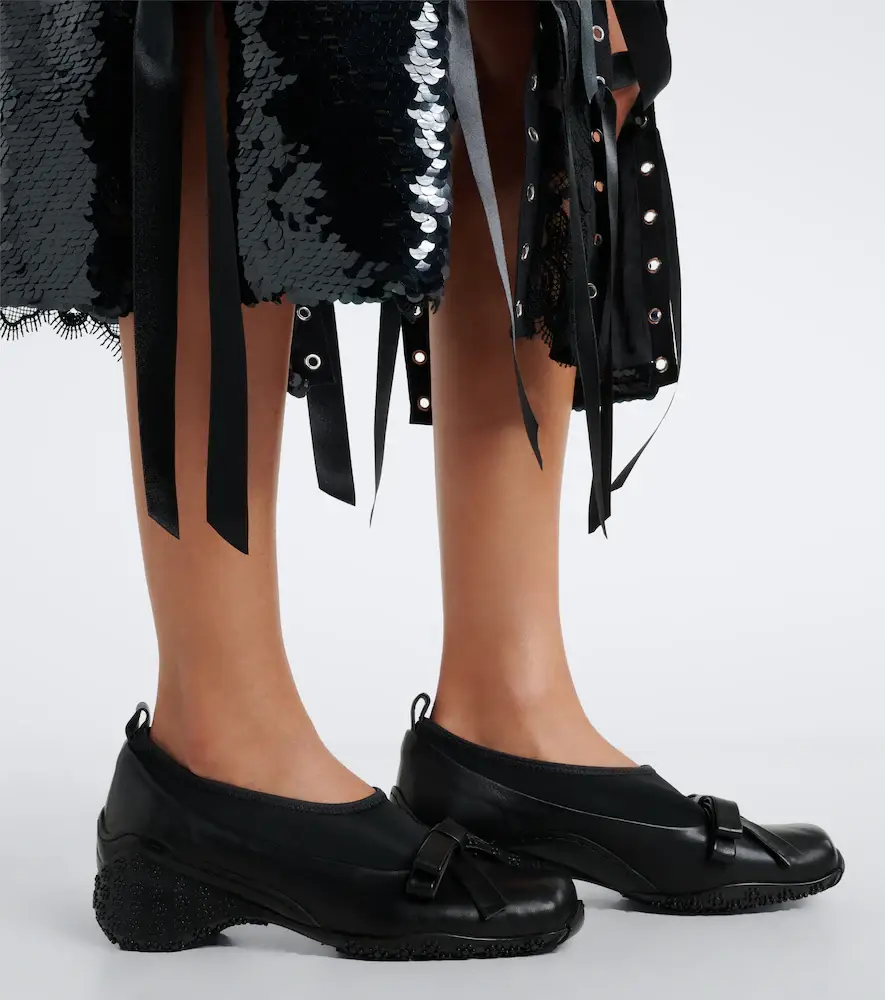Simone Rocha Bow-detail leather-trimmed slip-on shoes | Thumbnail 6 Simone Rocha Bow-detail leather-trimmed slip-on shoes | Thumbnail 6