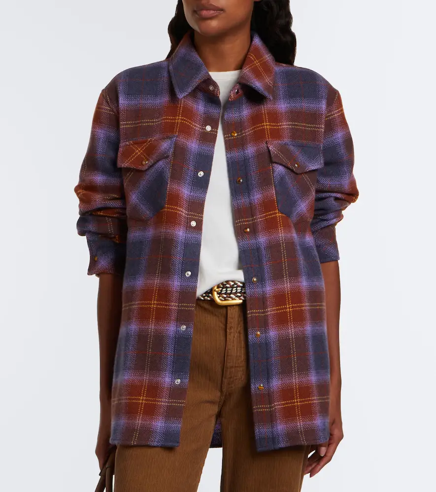 God’s True Cashmere Vulcan Tartan cashmere shirt with tiger's eye | Thumbnail 2 God’s True Cashmere Vulcan Tartan cashmere shirt with tiger's eye | Thumbnail 2