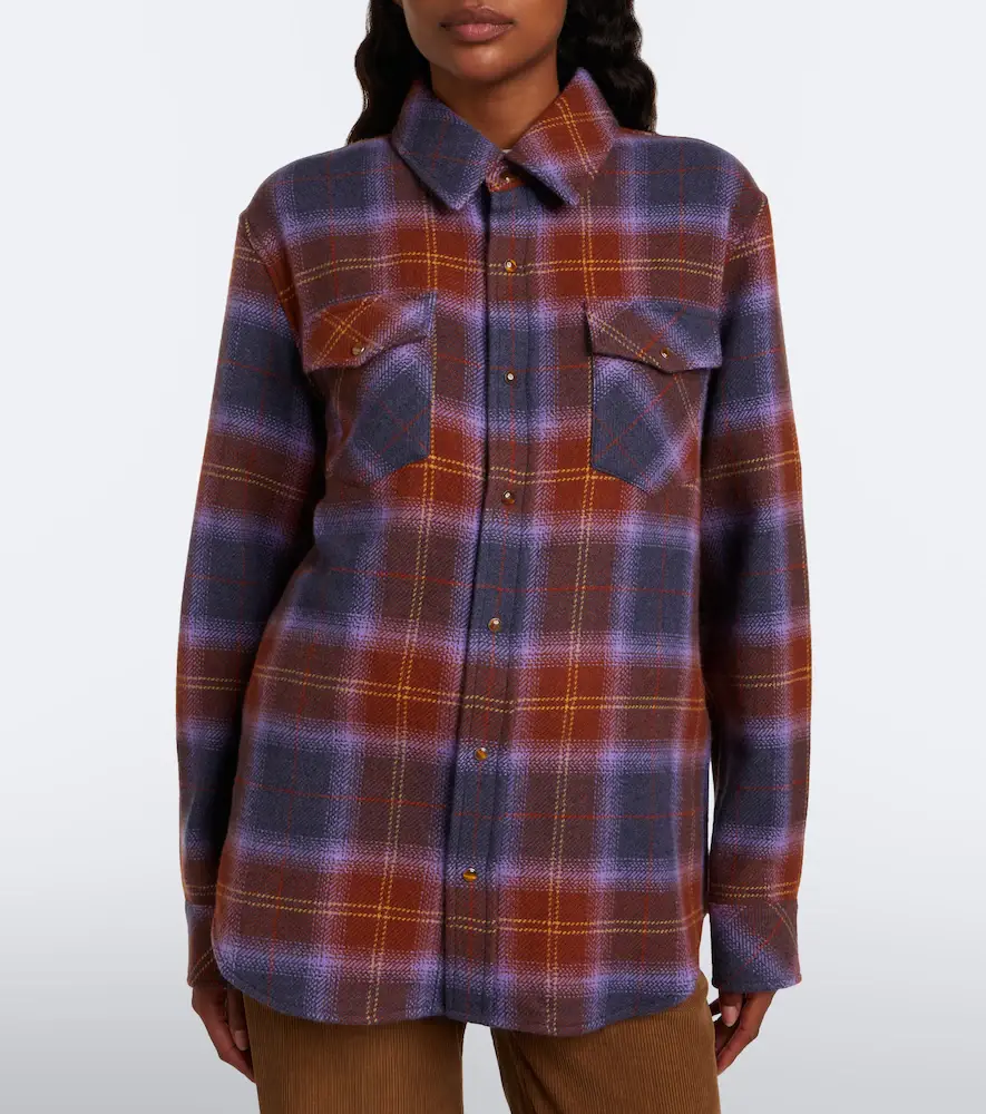 God’s True Cashmere Vulcan Tartan cashmere shirt with tiger's eye | Thumbnail 5 God’s True Cashmere Vulcan Tartan cashmere shirt with tiger's eye | Thumbnail 5
