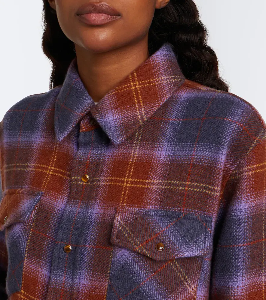 God’s True Cashmere Vulcan Tartan cashmere shirt with tiger's eye | Thumbnail 6 God’s True Cashmere Vulcan Tartan cashmere shirt with tiger's eye | Thumbnail 6