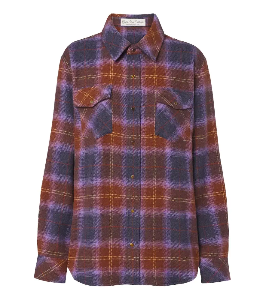 Vulcan Tartan cashmere shirt with tiger's eye Vulcan Tartan cashmere shirt with tiger's eye
