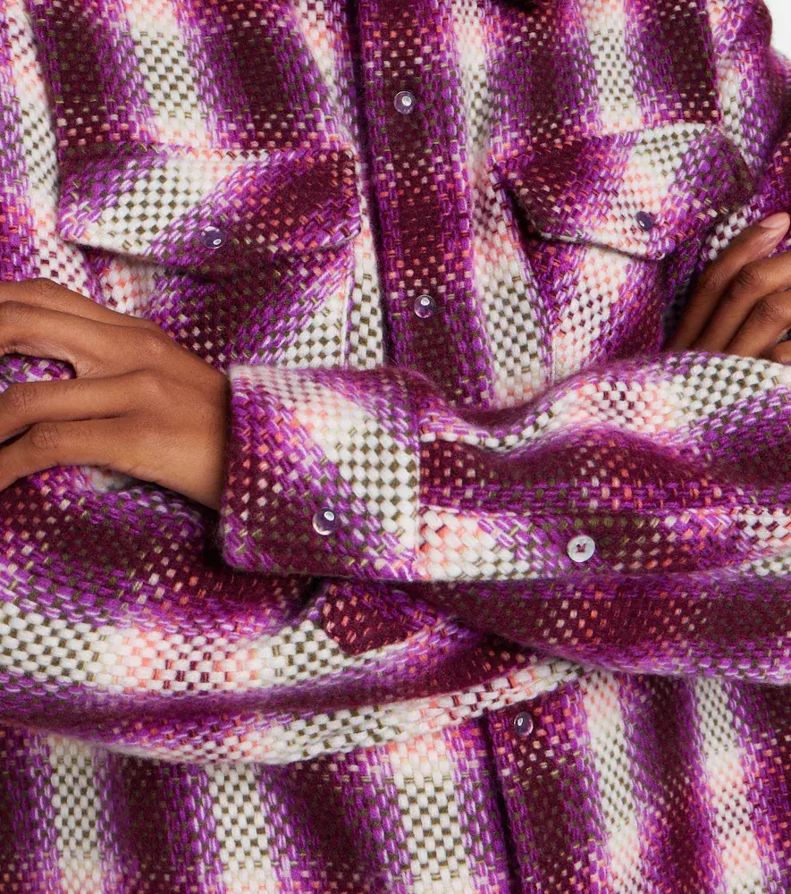 God’s True Cashmere Frontier plaid cashmere shirt with amethysts | Thumbnail 3 God’s True Cashmere Frontier plaid cashmere shirt with amethysts | Thumbnail 3
