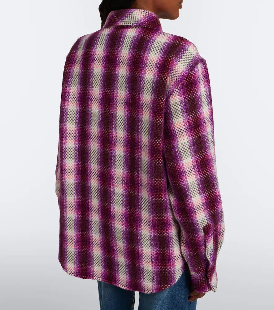 God’s True Cashmere Frontier plaid cashmere shirt with amethysts | Thumbnail 4 God’s True Cashmere Frontier plaid cashmere shirt with amethysts | Thumbnail 4