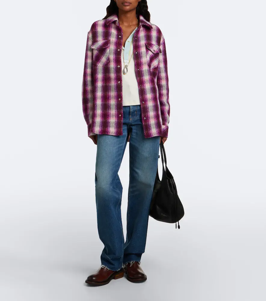 God’s True Cashmere Frontier plaid cashmere shirt with amethysts | Thumbnail 7 God’s True Cashmere Frontier plaid cashmere shirt with amethysts | Thumbnail 7
