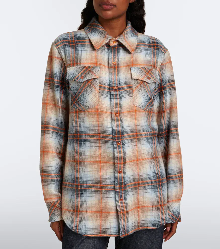 God’s True Cashmere Ironwood plaid cashmere shirt with carnelians | Thumbnail 3 God’s True Cashmere Ironwood plaid cashmere shirt with carnelians | Thumbnail 3