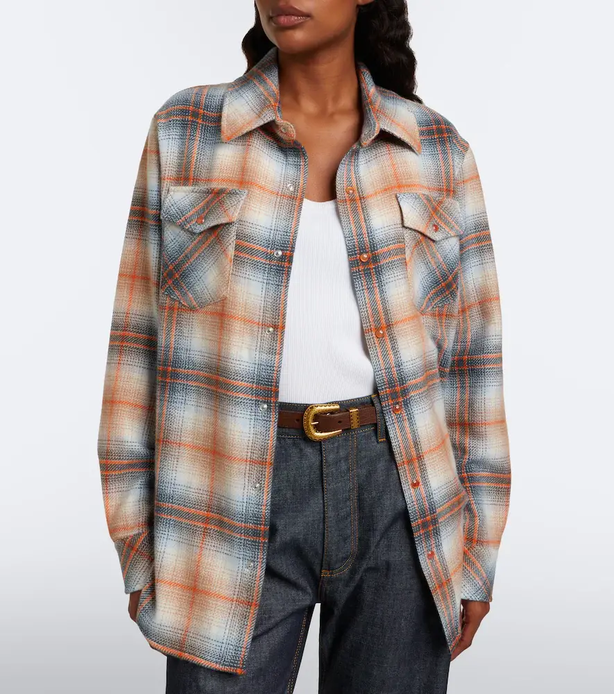 God’s True Cashmere Ironwood plaid cashmere shirt with carnelians | Thumbnail 4 God’s True Cashmere Ironwood plaid cashmere shirt with carnelians | Thumbnail 4