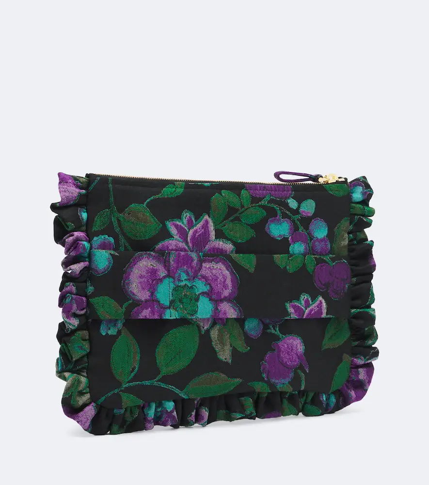 La DoubleJ Floral ruffled jacquard pouch | Thumbnail 2 La DoubleJ Floral ruffled jacquard pouch | Thumbnail 2