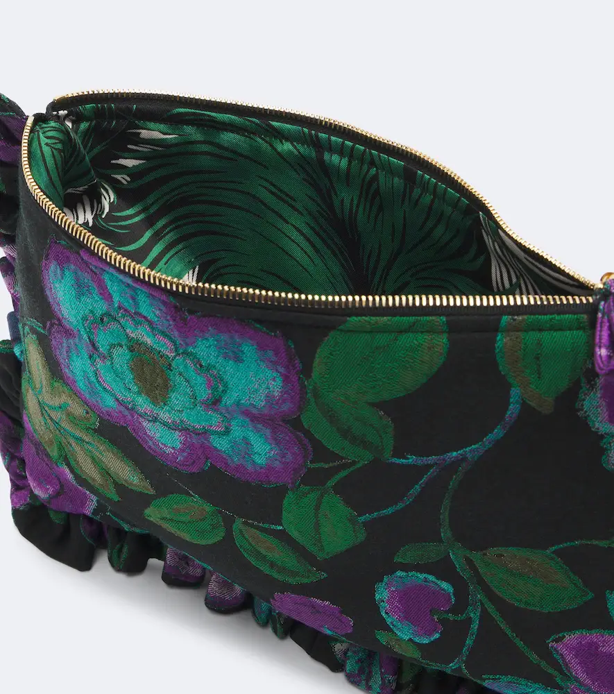 La DoubleJ Floral ruffled jacquard pouch | Thumbnail 3 La DoubleJ Floral ruffled jacquard pouch | Thumbnail 3