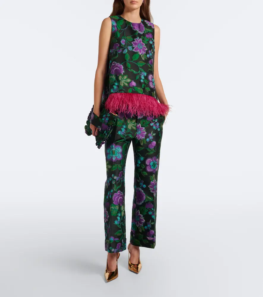 La DoubleJ Floral ruffled jacquard pouch | Thumbnail 4 La DoubleJ Floral ruffled jacquard pouch | Thumbnail 4
