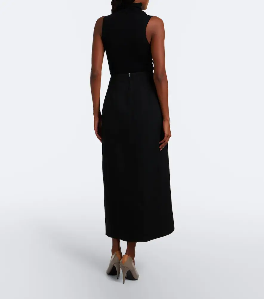 Jil Sander Asymmetric virgin wool midi skirt | Thumbnail 2