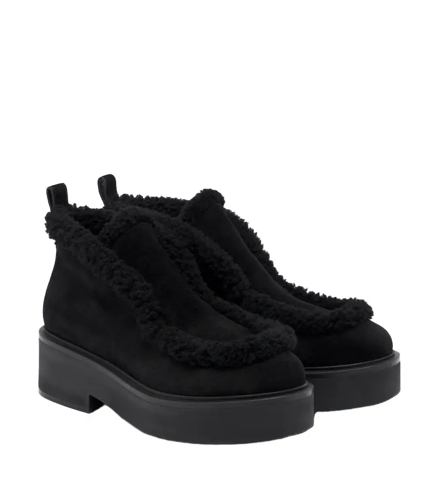 Shearling-lined suede ankle boots Shearling-lined suede ankle boots