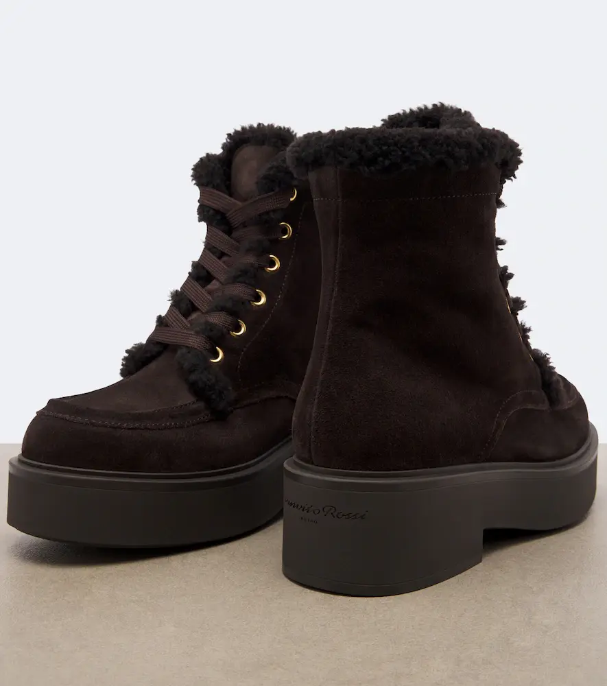 Gianvito Rossi Shearling-lined suede lace-up boots | Thumbnail 2 Gianvito Rossi Shearling-lined suede lace-up boots | Thumbnail 2