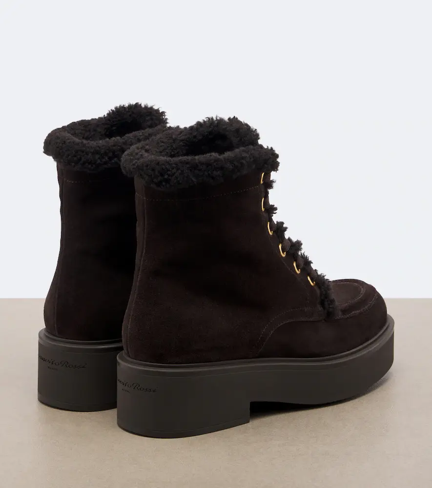 Gianvito Rossi Shearling-lined suede lace-up boots | Thumbnail 3 Gianvito Rossi Shearling-lined suede lace-up boots | Thumbnail 3