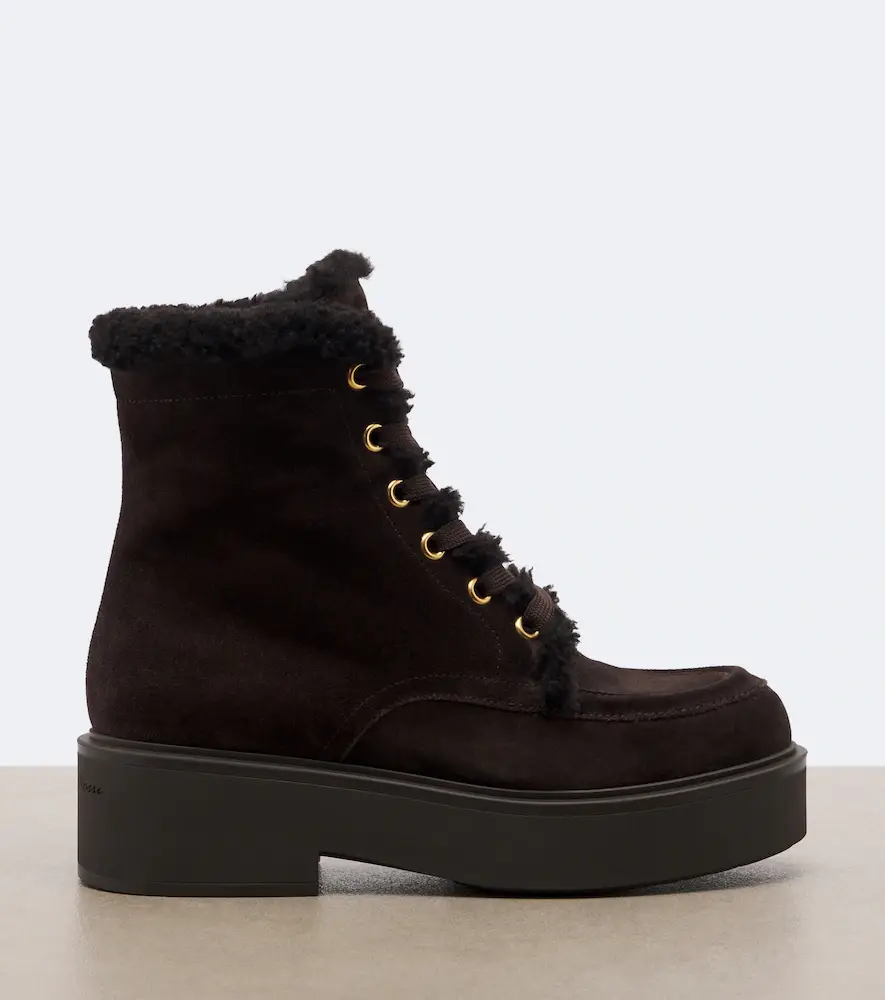 Gianvito Rossi Shearling-lined suede lace-up boots | Thumbnail 4 Gianvito Rossi Shearling-lined suede lace-up boots | Thumbnail 4
