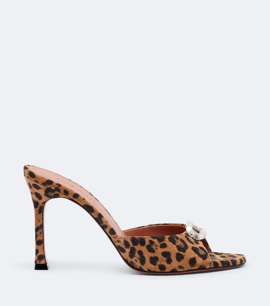 Amina Muaddi Mini Camelia leopard-print leather mules | Thumbnail 4 Amina Muaddi Mini Camelia leopard-print leather mules | Thumbnail 4