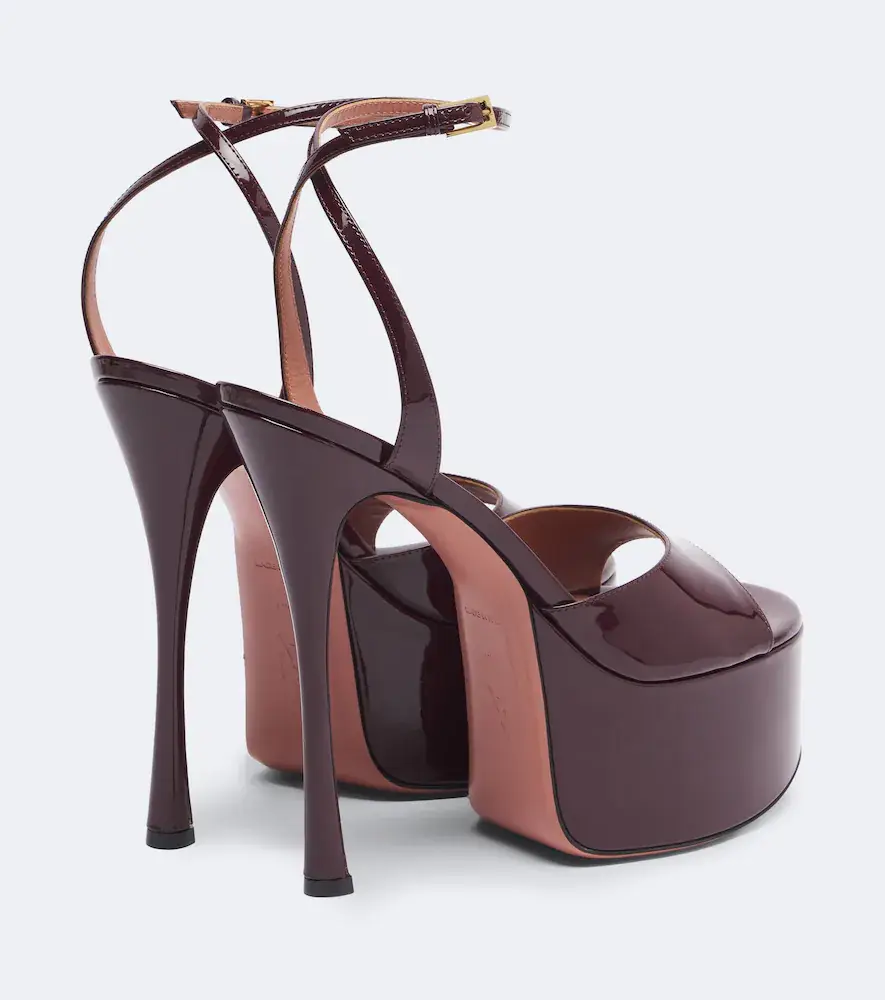 Amina Muaddi Aya patent leather platform sandals | Thumbnail 3 Amina Muaddi Aya patent leather platform sandals | Thumbnail 3