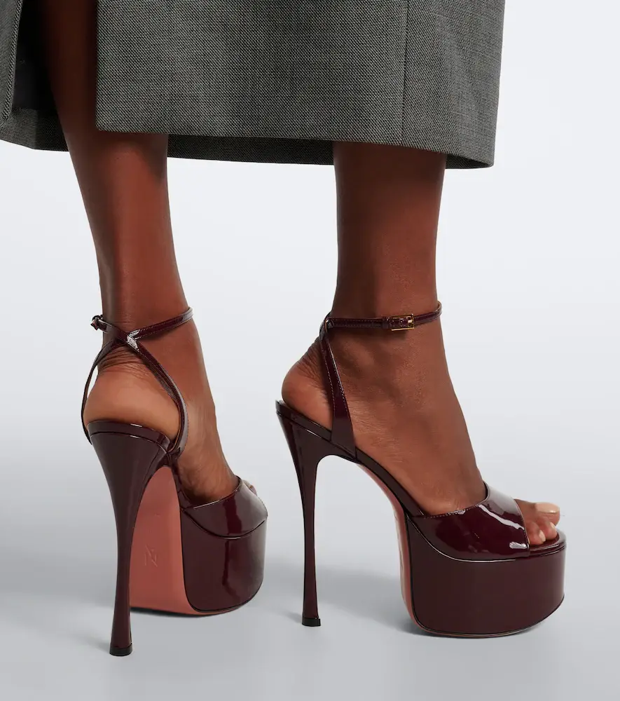 Amina Muaddi Aya patent leather platform sandals | Thumbnail 6 Amina Muaddi Aya patent leather platform sandals | Thumbnail 6