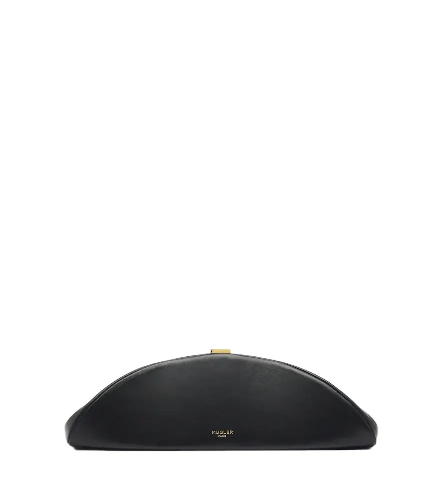 Mugler Lua leather clutch