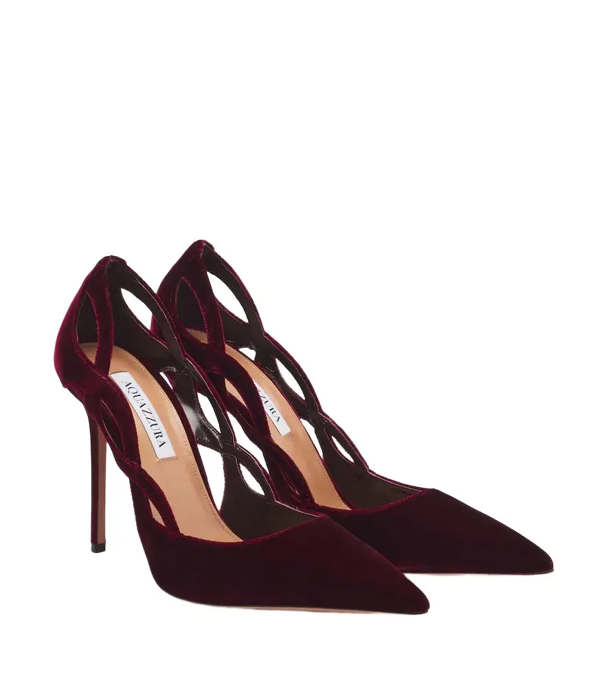 Aquazzura Contour velvet pumps
