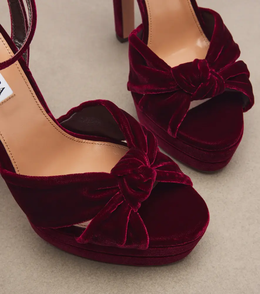 Aquazzura Cupid velvet platform sandals | Thumbnail 2