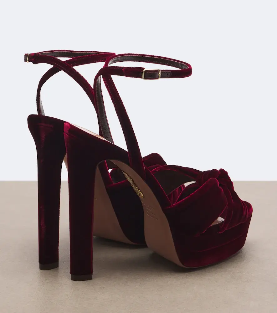 Aquazzura Cupid velvet platform sandals | Thumbnail 4