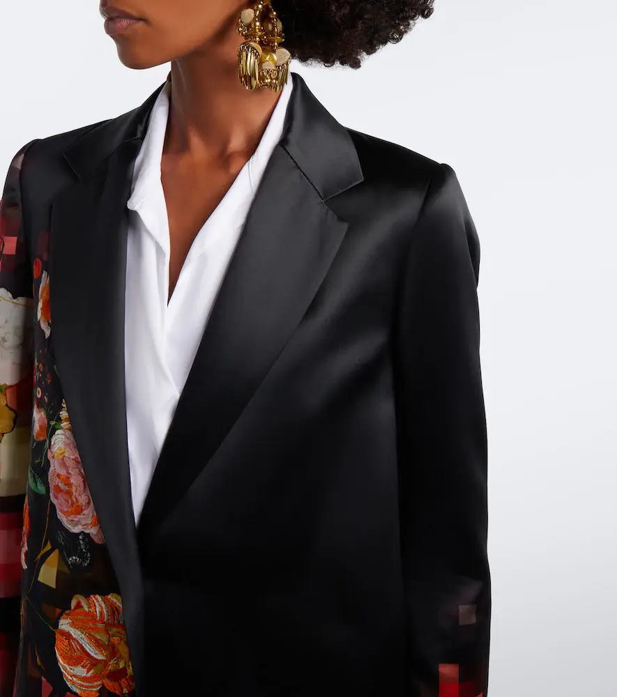 Dries Van Noten Floral cotton and silk satin coat | Thumbnail 3