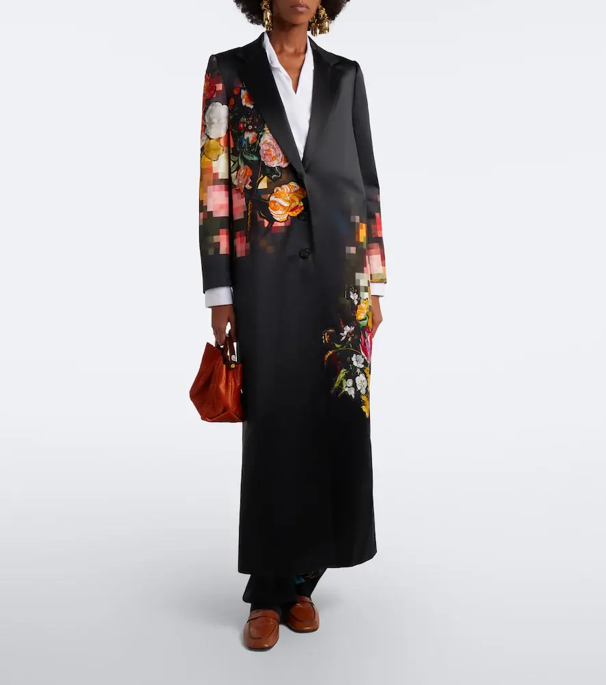 Dries Van Noten Floral cotton and silk satin coat | Thumbnail 4