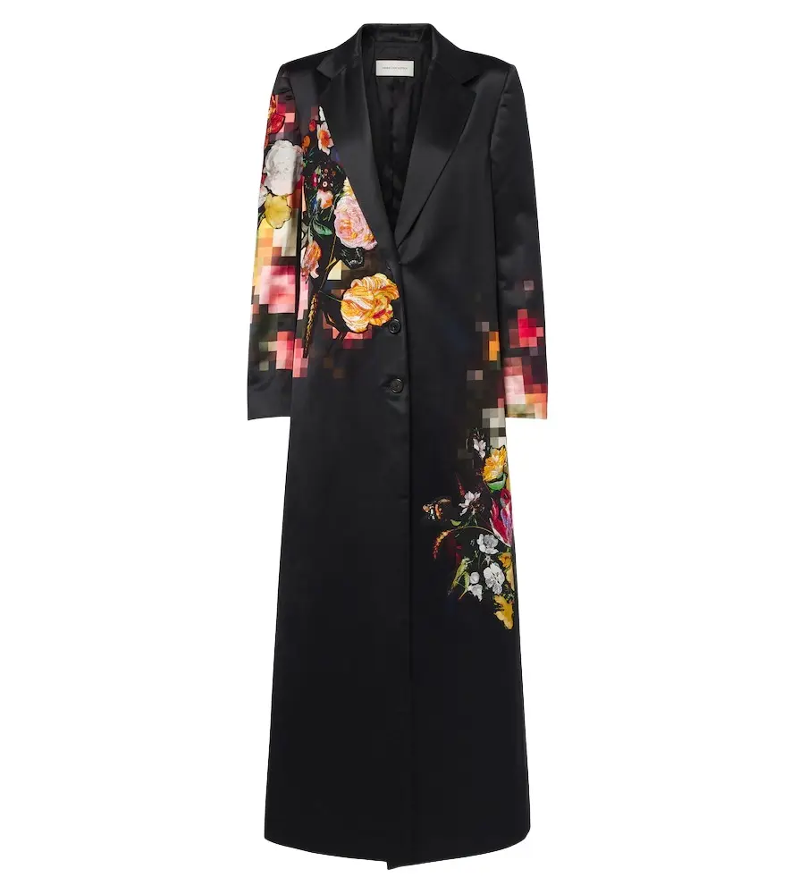 Dries Van Noten Floral cotton and silk satin coat