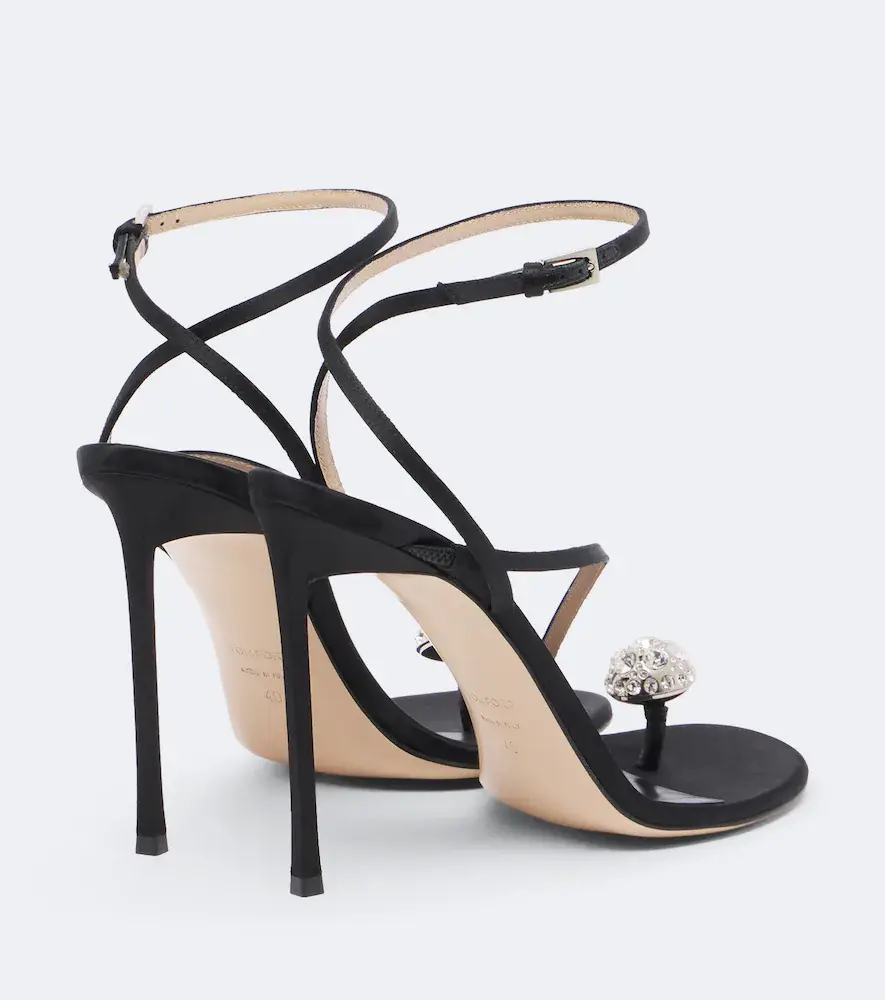 Tom Ford Cassia crystal-embellished satin sandals | Thumbnail 3 Tom Ford Cassia crystal-embellished satin sandals | Thumbnail 3