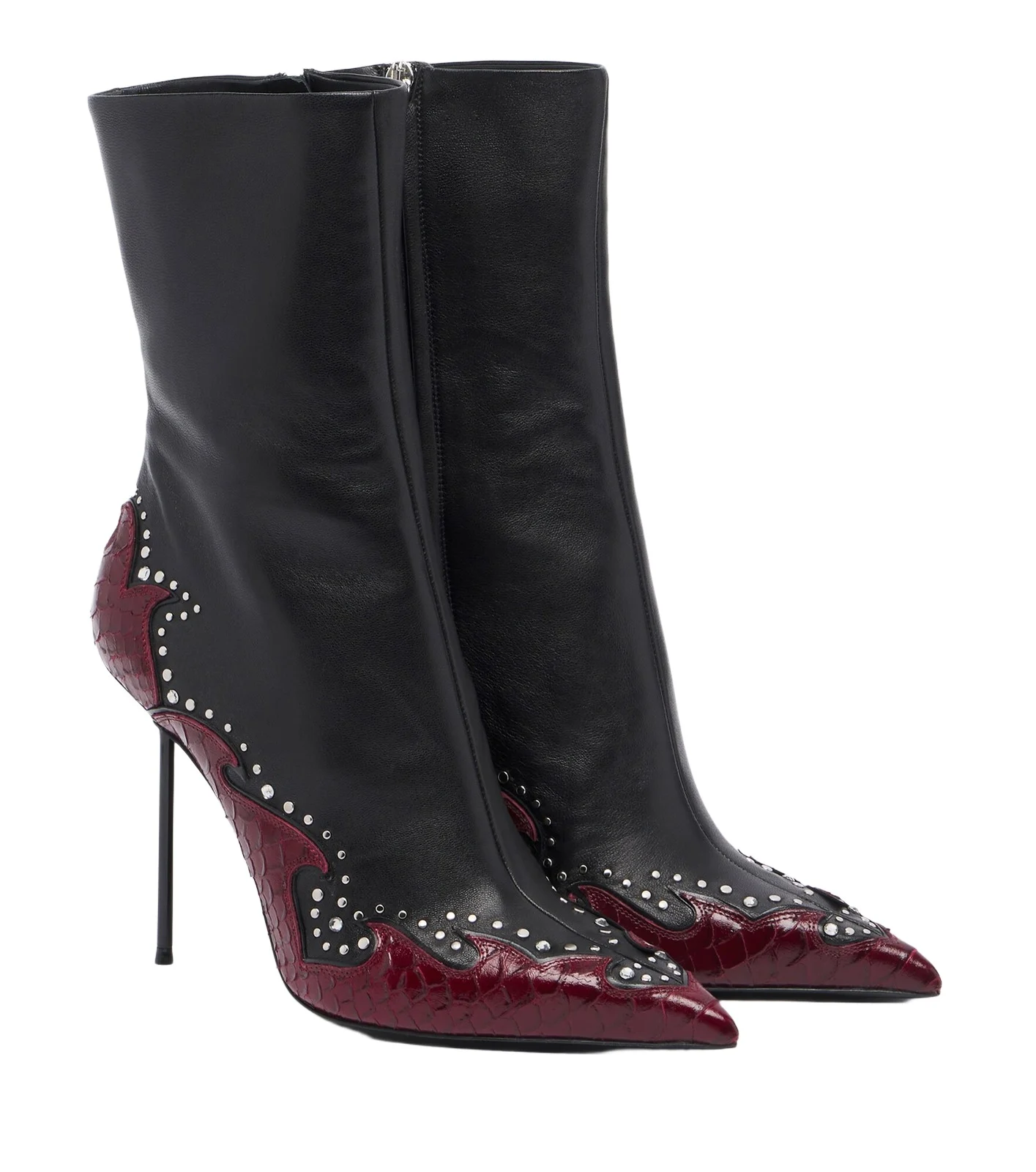 Paris Texas Lidia Queen of Hearts leather ankle boots