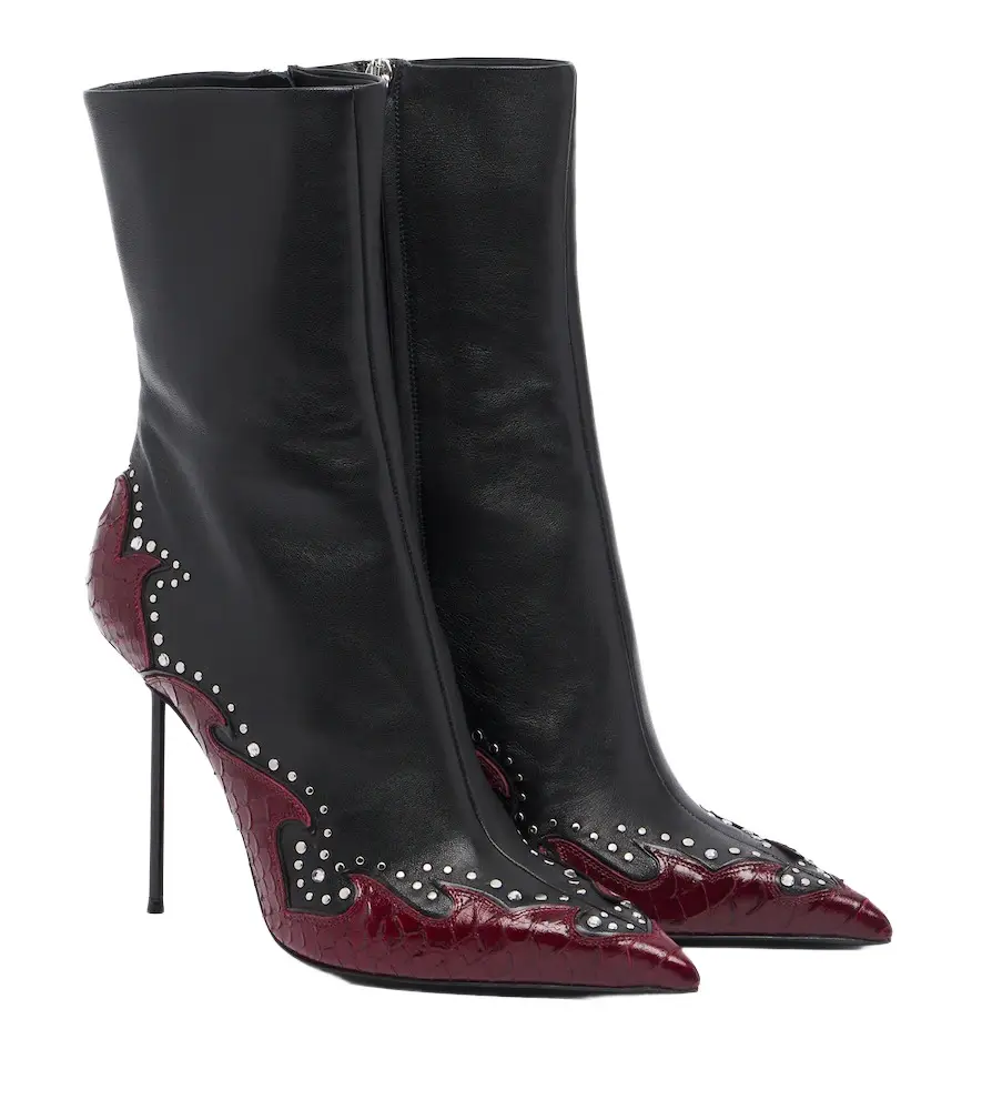 Lidia Queen of Hearts leather ankle boots