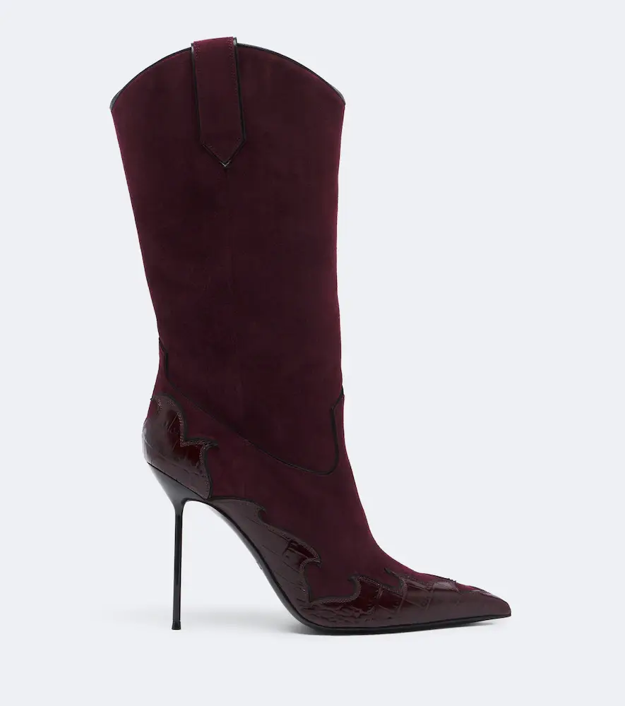 Paris Texas Lidia Queen of Hearts suede mid-calf boots | Thumbnail 3