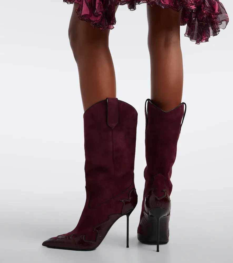 Paris Texas Lidia Queen of Hearts suede mid-calf boots | Thumbnail 6