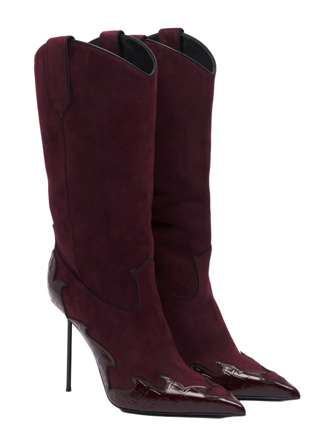 Paris Texas Lidia Queen of Hearts suede mid-calf boots