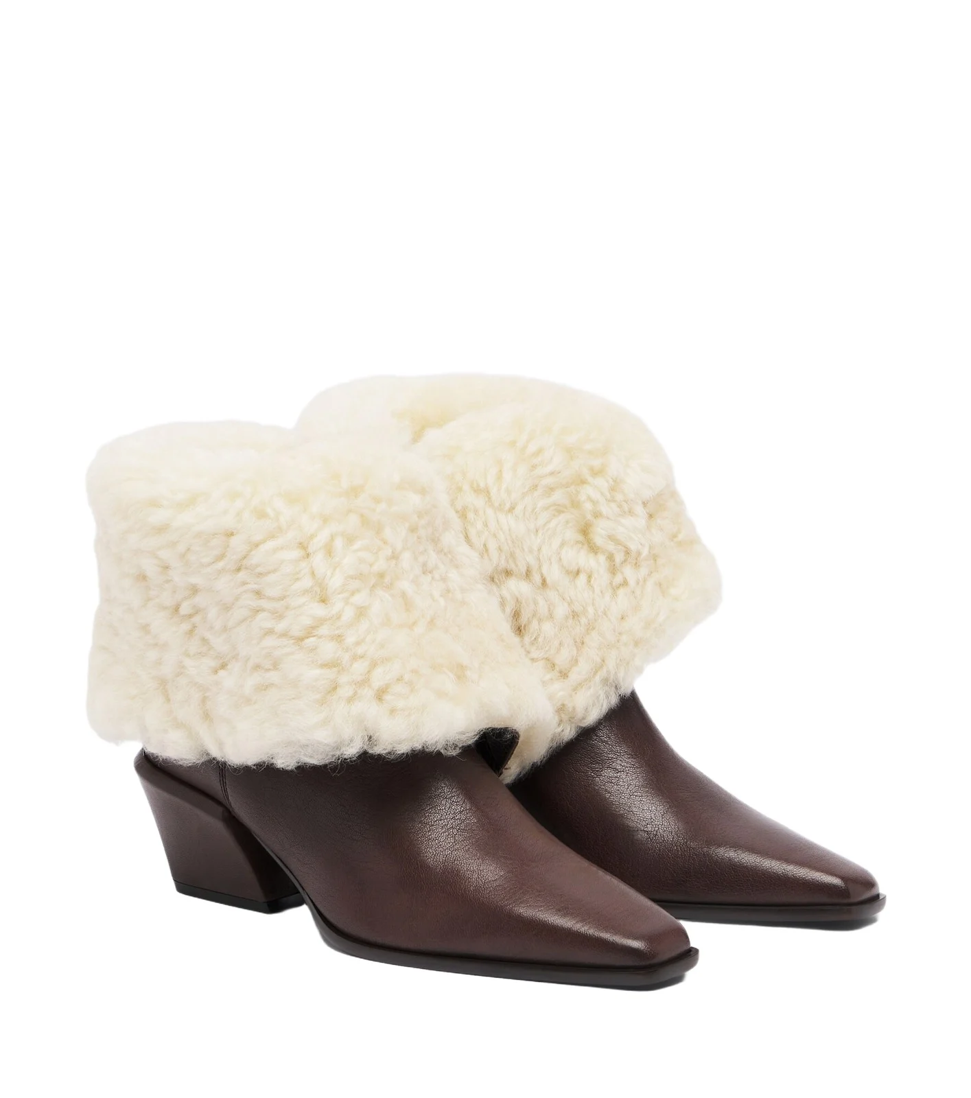 Paris Texas Bettina leather and shearling ankle boots