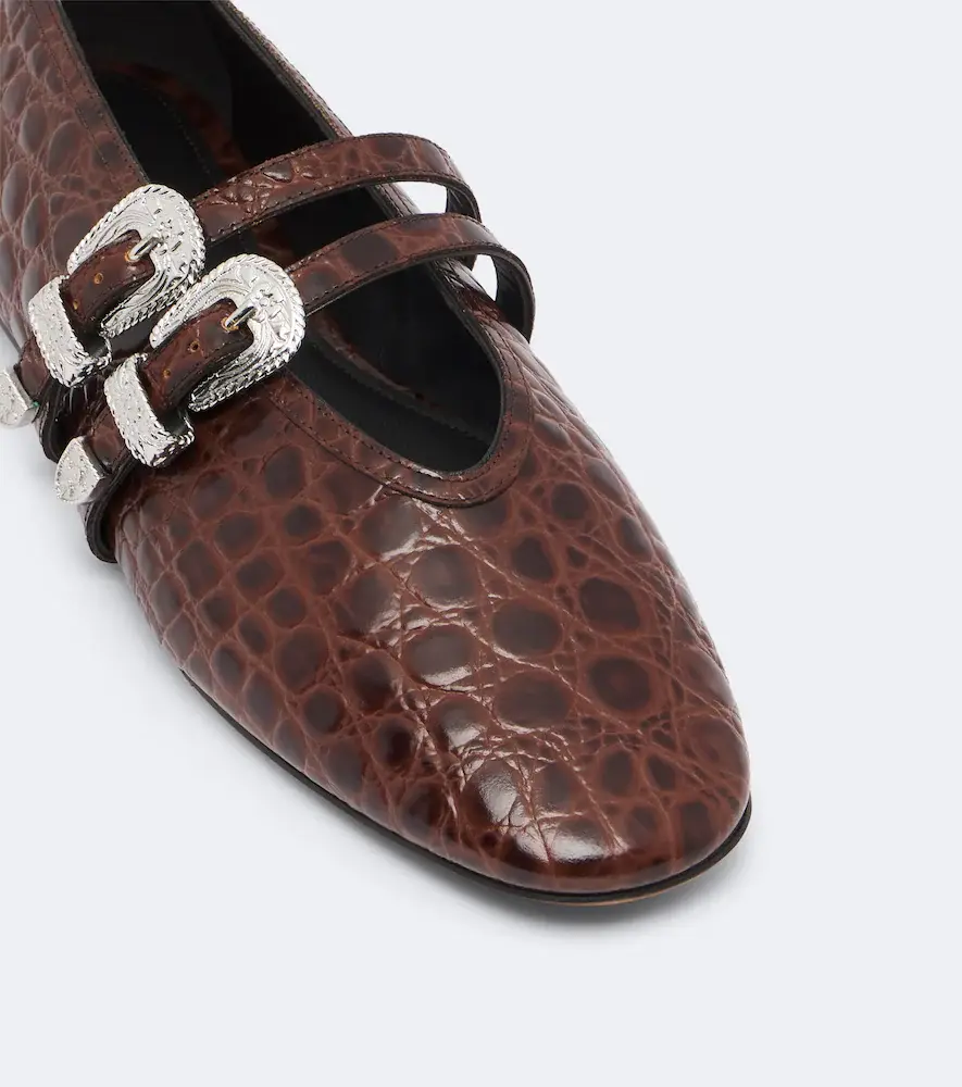Le Monde Béryl Le Monde Béryl Claudia croc-effect leather ballet flats | Thumbnail 2