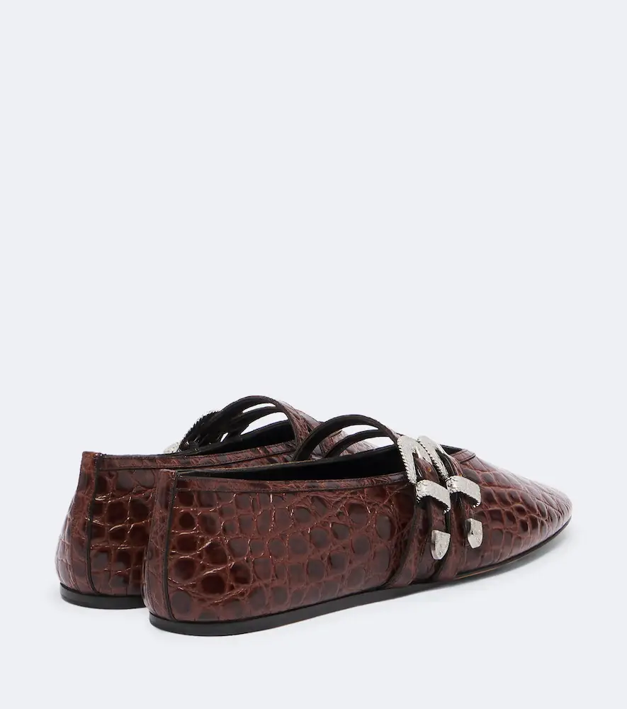 Le Monde Béryl Le Monde Béryl Claudia croc-effect leather ballet flats | Thumbnail 3