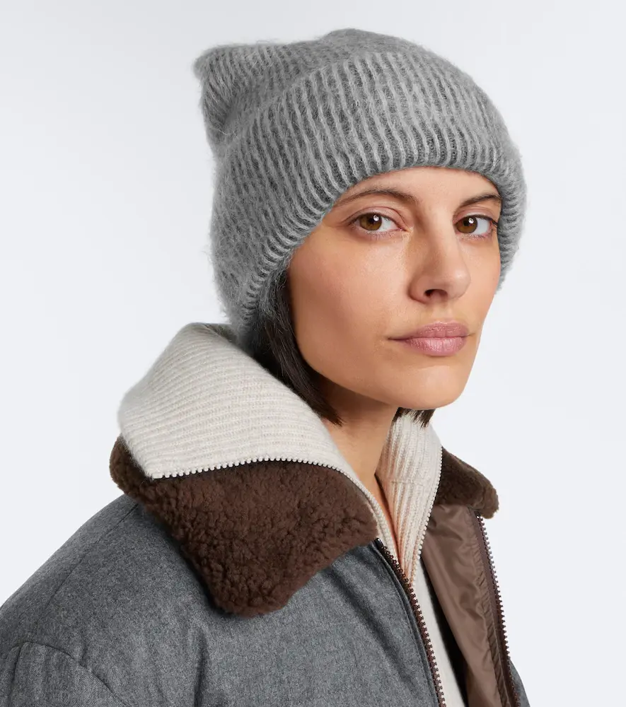 Brunello Cucinelli Ribbed-knit mohair and wool-blend beanie | Thumbnail 4 Brunello Cucinelli Ribbed-knit mohair and wool-blend beanie | Thumbnail 4
