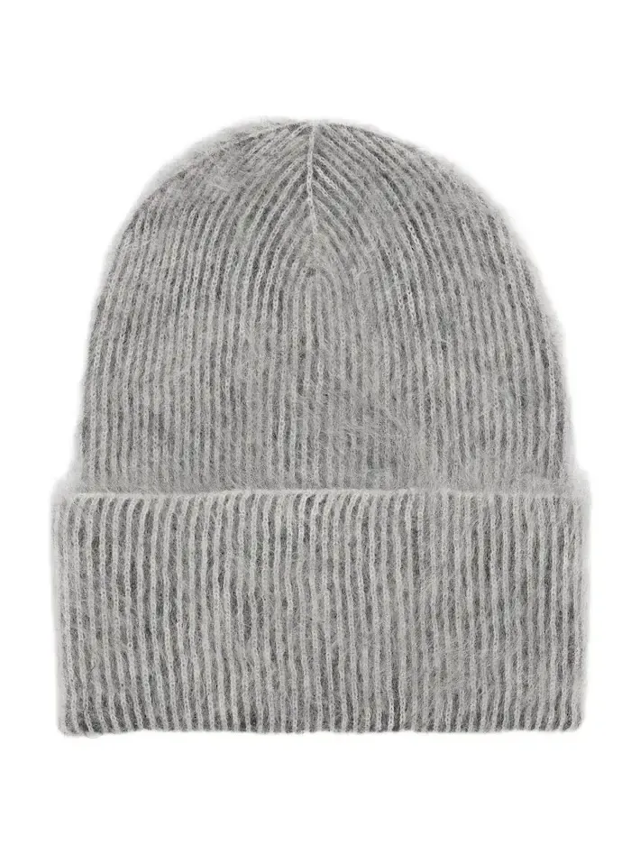 Ribbed-knit mohair and wool-blend beanie Ribbed-knit mohair and wool-blend beanie