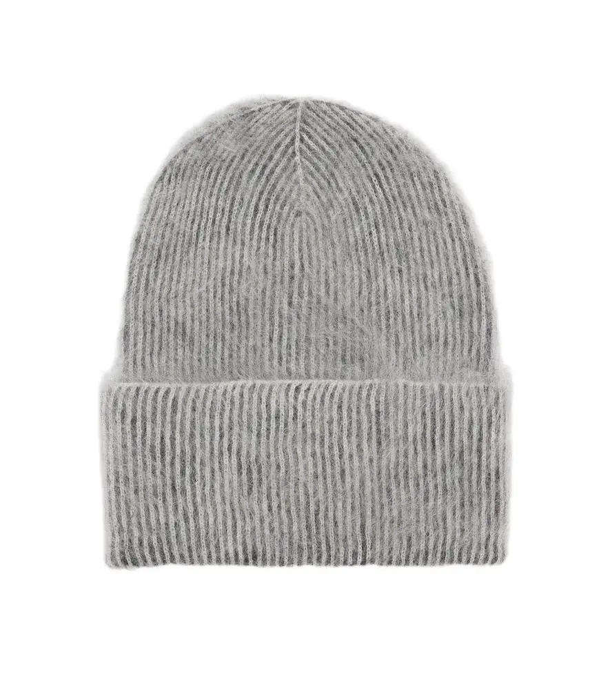Ribbed-knit mohair and wool-blend beanie Ribbed-knit mohair and wool-blend beanie