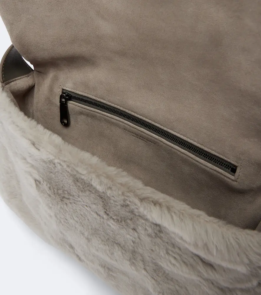 Brunello Cucinelli Medium shearling crossbody bag | Thumbnail 2 Brunello Cucinelli Medium shearling crossbody bag | Thumbnail 2