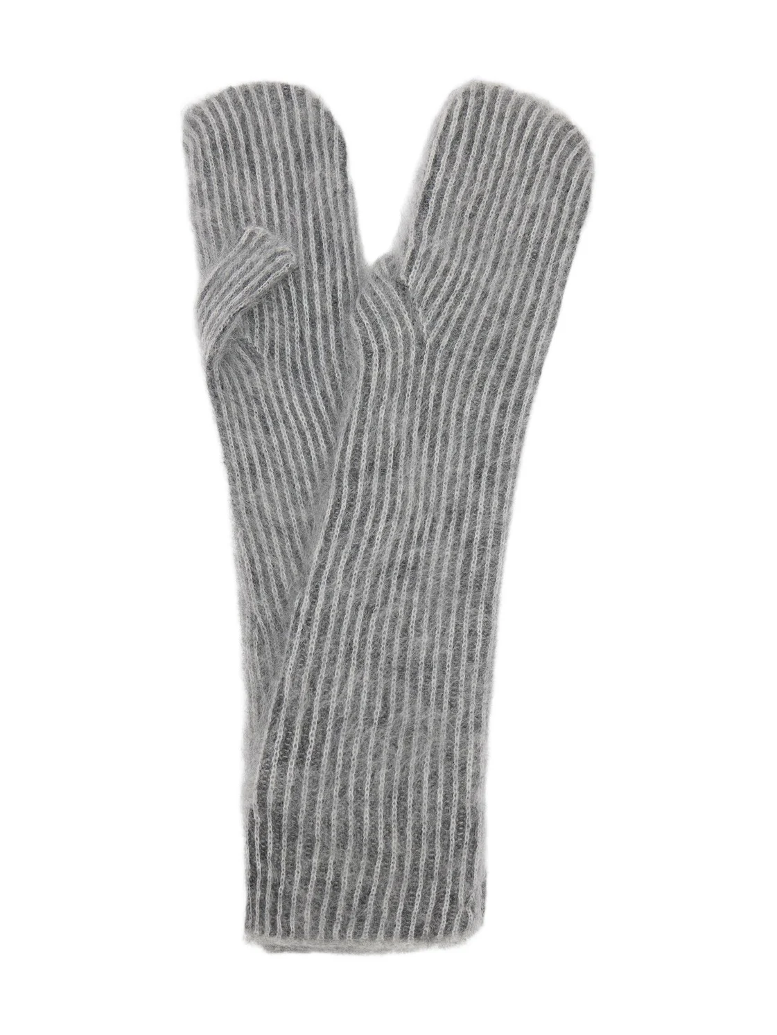 Striped mohair and wool-blend mittens Striped mohair and wool-blend mittens