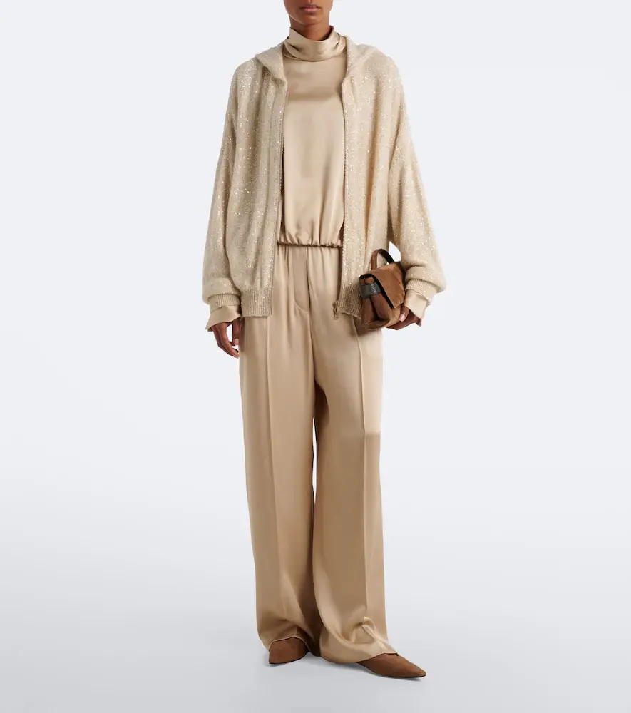 Brunello Cucinelli Knitted sequined zip-up hoodie | Thumbnail 3 Brunello Cucinelli Knitted sequined zip-up hoodie | Thumbnail 3